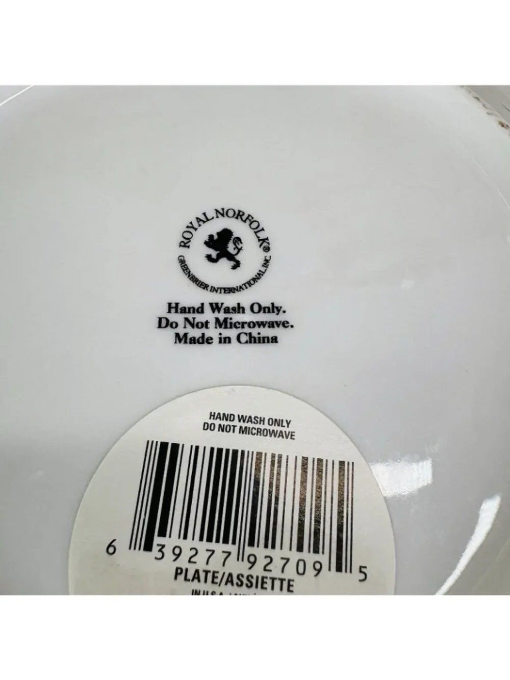 Royal Norfolk Greenbrier RNF129 SNOWFLAKES Gray Luster White Salad Plates Set 4